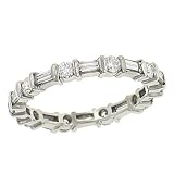 Round and Baguette Diamond Eternity Band 1.15cttw