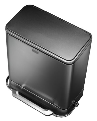 simplehuman Steel Bar Recycler, Fingerprint-Proof Brushed Stainless Steel, 48-Liter / 12-3/4-Gallon