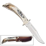 Silver Stag Scrimshaw Deep Valley Bowie Knife