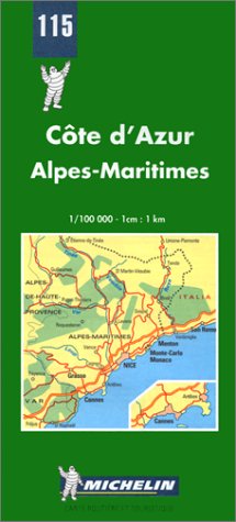 City Travel Guides Discounted  Livres : Carte routière : Côte d'Azur - Alpes Maritimes, N° 115