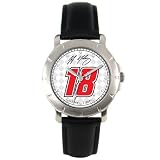  : J.J. YELEY #18 Beautiful Glass Crystal Face "Driver Series" WATCH with 9" Leather Band