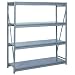 Lyon BB67435SD 4 Tier Pre-Engineered Bulk Storage Rack Starter with Solid Decking, 84" Width x 48" Depth x 96" Height, Wedgewood Blue