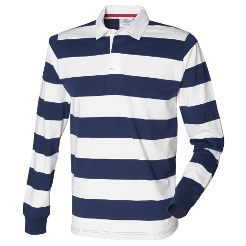 Front Row Men's Striped Sports Rugby Polo Shirt