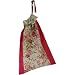 Red floral long laundry bag floral and lace and white top, fully lined, drawstring closure