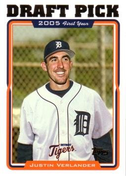 2005 Topps 1st Edition Baseball Card # 677 Justin Verlander (RC) - Rookie Card - Detroit Tigers (with First Edition Logo)