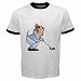 Men's Customized VECTOR CLIPART CLIP ART DESIGN ELEMENT 100% Cotton White Ringer T-shirt