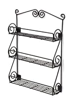Spectrum 43710 Wall-Mount Scroll Spice Rack, Black