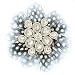 Lee Angel Silver Cubic Zirconia and Crystal Snowflake Feather Brooch
