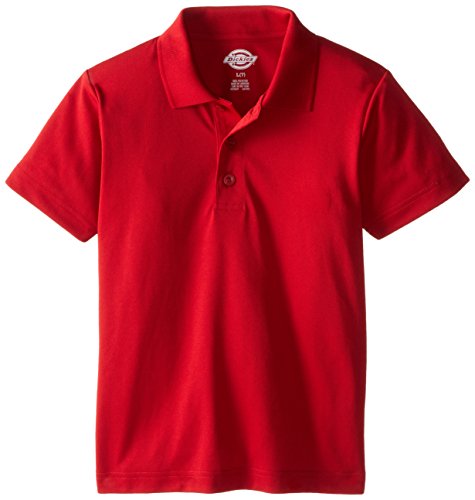 Dickies Little Boys' Short Sleeve Performance Polo Shirt, English Red