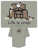 Hangover - Life is Crap T-Shirt 100% Cotton Short Sleeve Shirt for Over Drinkers fits Adults (Medium)