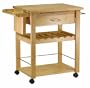 Winsome Beechwood Kitchen Cart with Wine Rack