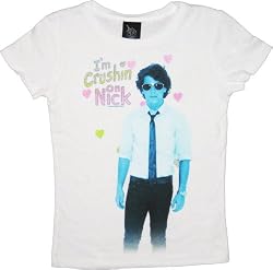 Jonas Brothers I'm Crushin Nick White Girl's Youth T-Shirt Tee