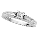 14K White Gold 5/8 ct. Princess Cut Diamond Engagement Ring