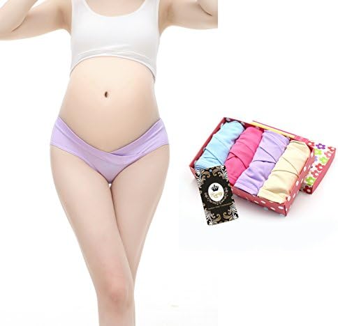 Rarity 4 Pack Women's Under the Bump Maternity Panties Bikini Pure cotton Underwear,XLarge