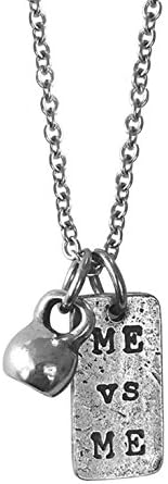 Mini Kettle bell with mini me vs. me on 18" stainless steel link chain