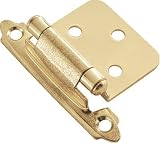 Hickory Hardware P144-3 2-3/16-Inch by 1-Inch Surface Self-Closing Hinge, Polished Brass
