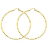 10k Polished 2.5mm Round Hoop Earrings