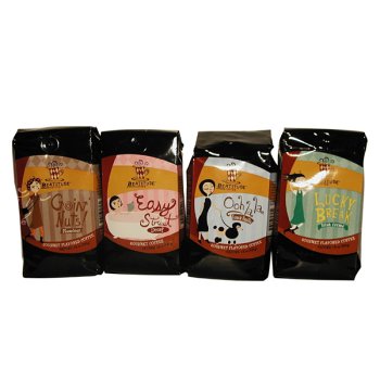Beatitude Coffee Mixed Pack; French Vanilla, Irish Creme, Hazelnut, Decaf by Hazelnut Coffees