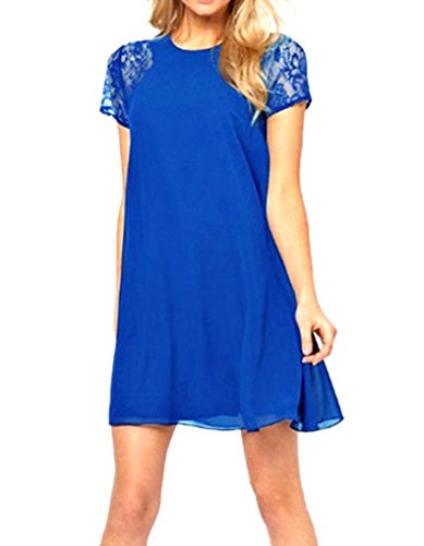 PAKULA® Women's Short Sleeve Keyhole Back Lace Shift Dress