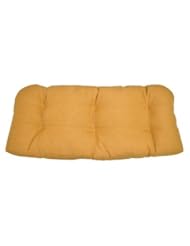 Lawn & Patio: Threshold Outdoor Wicker Settee Cushion - Yellow Textured - L&L Merchandise