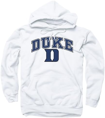 Duke Blue Devils Arch with Logo Hooded Sweatshirt (White, XX-Large)