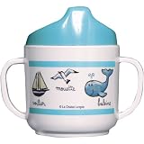Sippy Cup Baby Cie La Mer: Ocean or Seaside Melamine Colorful DinnerWare with Wording