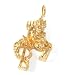 24k Yellow Gold Layered Zodiac Sign Aquarius Green God Zeus Charm/Pendant Diamond Cut Design