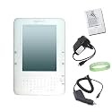 Clear Kroo Amazon Kindle 2 E-Book Reader Silicone Rubber Skin Cover + Travle / Wall Charger + Car Charger + Custom Fit Screen Protector + A Live*Laugh*Love Wrist Band!!! (Kindle 2 Not Included)