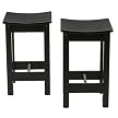 24" Antique Black Scoop Stool - Set of 2