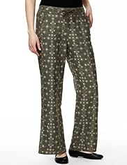 Pure Linen Floral Wide Leg Beach Trousers