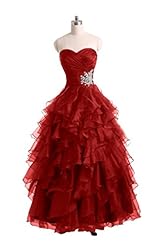  Organza  2015  Ball Gown Prom Dress  With Ruffles