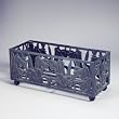 Black Oblong Iron Planter With Wheels