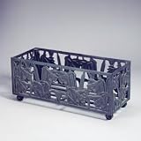 Outdoor Living : Black Oblong Iron Planter With Wheels