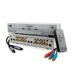 Nyrius HD Ready Component Video Source Selector Switch (SW201) with Bonus 6 Foot Component Video Cable (RGBCAB6E) & Bonus 6 Foot High Performance Digital Audio Optical Toslink Cable (NWOC500)