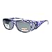 Polarized Sunglasses Fit Over Glasses Oval Rectangular OTG Anti-Glare (purple, black)
