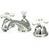 Kingston Brass KS3961PX Restoration Widespread Lavatory Faucet with Porcelain Cross Handle, Polished Chrome