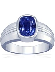 Platinum Cushion Cut Blue Sapphire Solitaire Ring