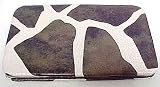 Giraffe Print Textured Hard Wallet Brown Trim ID Holder