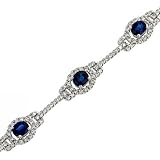 Diamond(1.87ct) Bracelet with Blue Sapphires(4.18ct)