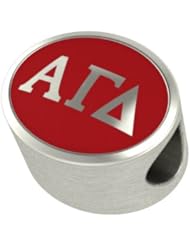 Alpha Gamma Delta Enameled Sorority Bead Charm Fits Most European Style Bracelets. High Quality Bead in Stock for Fast Shipping