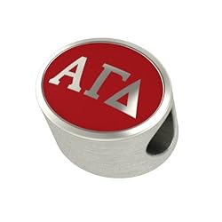 Alpha Gamma Delta Enameled Sorority Bead Charm Fits Most European Style Bracelets. High Quality Bead in Stock for Fast Shipping