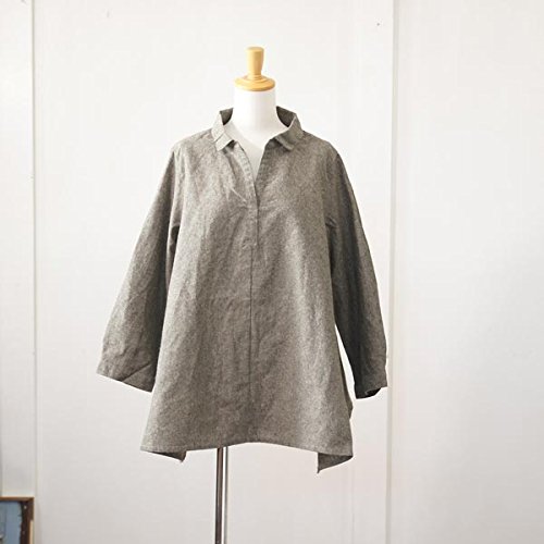 (サンバレー) SUNVALLEY 襟付きシャンブレー生地長袖スキッパーワイドプルオーバー