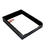 Black Crocodile Embossed Leather Letter Tray