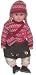 21 inch baby girl in winter red sweater braided pig tails doll