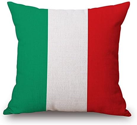 pillow covers, CUNQI Cotton Linen Throw Pillow Case Decorative Sofa and Bed 18 X 18 Inch(Flag Series) (Italy)