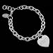 Toronto Blue Jays Ladies Silver Heart Charm Bracelet