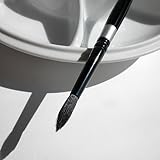 Silver Brush 3000S-8 Black Velvet Short Handle Blend Squirrel and Risslon Brush, Round, Size 8