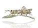 Alilang Synthetic Peridot Green Rhinestone Crystal Insect Grasshopper Locust Leaf Big Pin Brooch