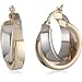 Duragold 14k Yellow and White Gold Crossover Hoop Earrings