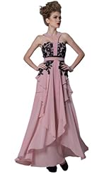 Tiered Beaded Lace Polyester/Silk Prom Dress 